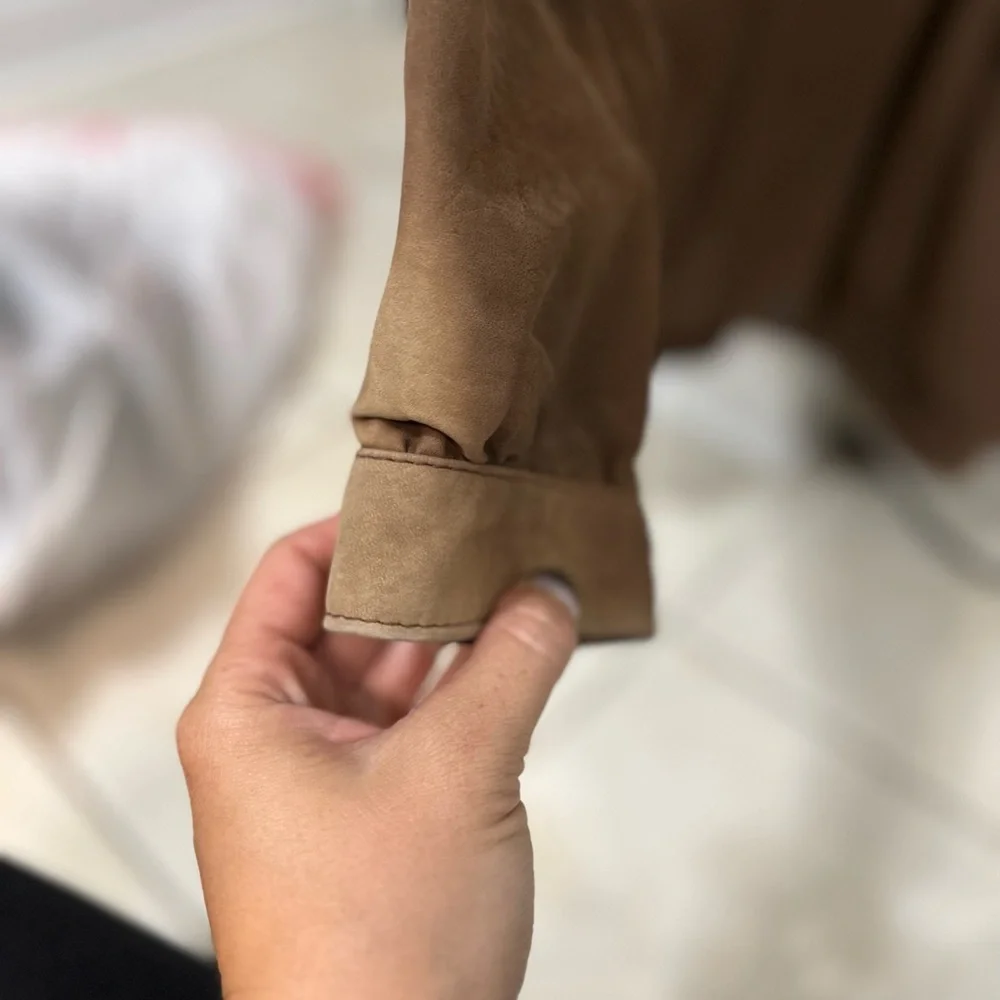 Vintage Men’s Genuine Leather Suede Coat Large - Picture 6 of 15